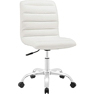Modway Ripple Armless Mid Back Leatherette Office Chair (White) $39.99 + Free Shipping