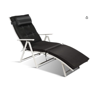 Outdoor Folding Chaise Lounge Chair w/7 Adjustable Backrest Positions Black $69.99 or Grey $70.39 + Free Shipping