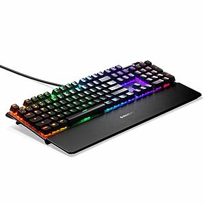 SteelSeries Apex 7 Mechanical Gaming Keyboard (Ten Keyless)  – OLED Smart Display – USB Passthrough and Media Controls – Linear and Quiet – RGB Backlit (Red Switch) $99.99