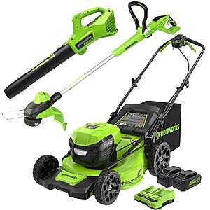 21" Greenworks 48V (2x24V) Cordless Battery Self-Propelled Mower + 13" String Trimmer + 320 CMF Leaf Blower w/ Batteries & Charger $360 + Free Shipping