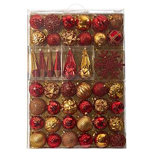 52-Piece Nearly Natural Shatterproof Christmas Tree Ornament Box Set w/ Reusable Tray (Red) $17.26 + Free Shipping w/ Prime or on $25+
