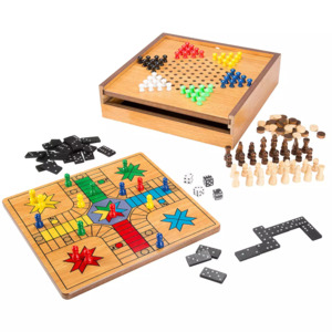 Hey! Play! 7-in-1 Wooden Combo Board Game & Chess Set $5.25 + Free Shipping