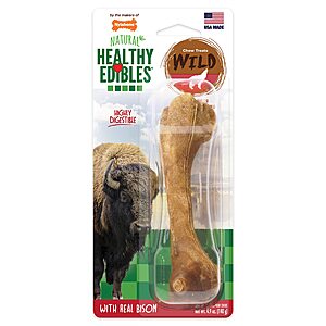 4.9-Oz Nylabone Healthy Edibles Wild Natural Long-Lasting Dog Treat (Bison, Large) $1.09 w/ S&S + Free Shipping w/ Prime or on $35+