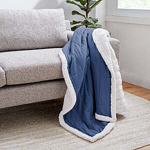Gap Home Quilted Jersey Organic Cotton Sherpa Reverse Throw Blanket (Blue) $12.88 + Free S&H w/ Walmart+ or $35+
