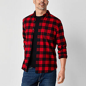 St. John's Bay Men's Classic Fit Long Sleeve Flannel Shirt (Various, S-XXL) $12 + Free Store Pickup at JCPenney