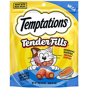 2-Ct 4.6-Oz Temptations Tender Fills Cat Treats (Salmon) + $4 Walmart Cash $7.15 + Free Store Pickup