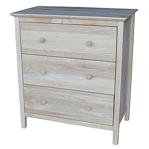 International Concepts Chest with 3 Drawers, Unfinished $159.83