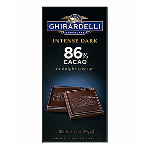 Ghirardelli 86% Dark Chocolate 12 pack 3.17oz bars $24.15