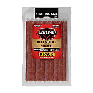 9-Count 7.2-Oz Jack Link's Original Beef Sticks $4.86 w/ S&S + Free Shipping w/ Prime or on $35+