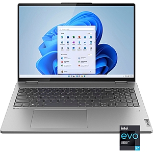 Lenovo Yoga 7i 2-In-1 Laptop: 16" 2560x1600 Touch, i7-1260P, 16GB RAM, 512GB SSD $800 & More + Free S&H