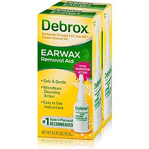 2-Pack 0.5-Ounce Debrox Ear Wax Removal Drops $7.17 ($3.59 each) w/ S&S + Free Shipping w/ Prime or on $35+