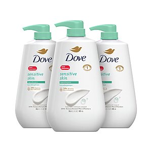 3-Pack 30.6-Ounce Dove Sensitive Skin Body Wash $16.29 ($5.43 Each) w/ S&S + Free Shipping w/ Prime or on $35+