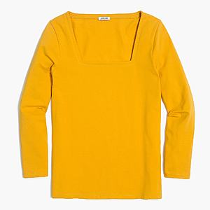 J. Crew Factory: 50% Off Sitewide + 15% Off: Women's Square Neck T-Shirt $8.49, Men's Casual Short Sleeve Button-Up Shirt $10.62 & More + Free Shipping