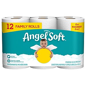 Walgreens pickup: Angel soft Bath Tissue 12 Family Rolls $3.50 with CYBER30 online code