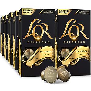 L'OR Espresso Pods, 100 Aluminum Capsules Compatible with Nespresso Original Machine $25.94