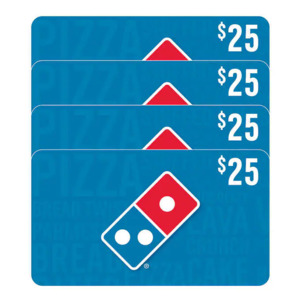 Costco Members - Domino's Pizza Restaurant Four $25 E-Gift Cards $74.99