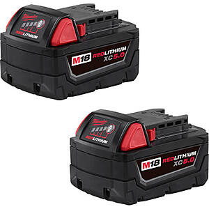 Milwaukee 48-11-1852 M18™ REDLITHIUM™ XC5.0 Extended Capacity Battery Two Pack - $111.00 at Safety Source Supply
