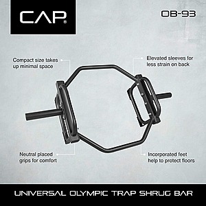 CAP Barbell Olympic Hex Trap Weightlifting Bar (Black) $52.20 + Free Shipping