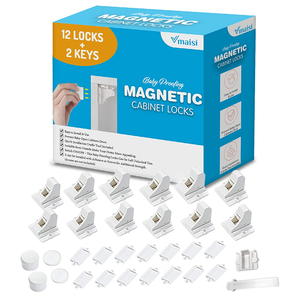 Amazon.com : Vmaisi Adhesive Magnetic Cabinet Locks (12 Locks and 2 Keys) : Baby $34.12