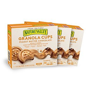 Nature Valley Peak Edition Granola Cups, Peanut Butter, 5 pouches per box, 3 boxes - Amazon S&S $6.65