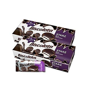 Amazon: Biscolata Starz Tea Biscuit Digestive Cookies with Dark or Milk Chocolate - Pack of 12