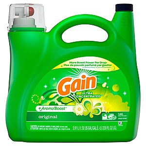 (3x) Gain + AromaBoost Ultra Concentrated Liquid Laundry Detergent, Original (146 loads, 200 oz.) $38.94