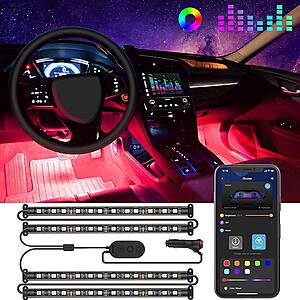 Govee 2 Lines Design RGB Waterproof LED Interior Lights for Car with App Control ,DIY Mode and  Music Mode - $13.59 + FS with PRIME