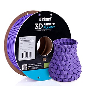 Inland 3D Printer Filament PLA, PLA+, ABS, Silk, Tough PLA, TPU, PETG, Refill, Resin (Various Colors) $15.95 + Free Prime Shipping