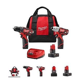 Milwaukee 2494-22B M12 12V 2-Tool Drill Driver and Impact Driver Combo Kit $82.10 - $199 for Free Shipping