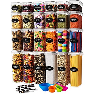 Food Storage Containers with Lids ( 24 Pack / 48 Pieces) - Airtight containers with Measuring spoon, Labels and Marker $36.59 + FS with PRIME