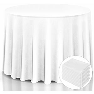 10 PCS Round White Tablecloth 90-Inch - $55.99 + Free Shipping