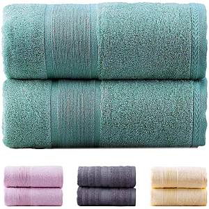 2 Pieces Bamboo Bath Towels Luxury Bath Towel Set for Bathroom(27"x54") Hypoallergenic, Soft and Absorbent Price $28.99 + FS