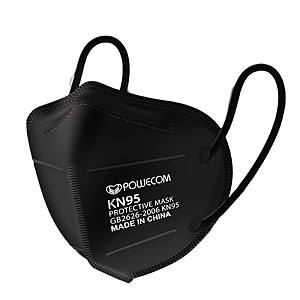 10-Pack Powecom KN95 FDA Authorized Respirator Ear Loop Masks (Black) $9.80 + Free Shipping