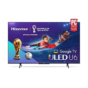 65" Hisense Class U6H Series Quantum ULED 4K UHD Smart Google TV (2022) $498 + Free Shipping