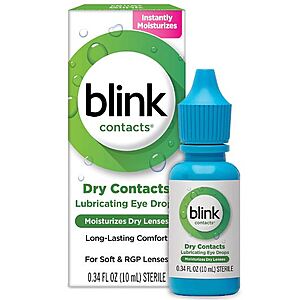 0.34-Oz Blink Contacts Lubricating Eye Drops $0.40 + Free Shipping @ Walgreens