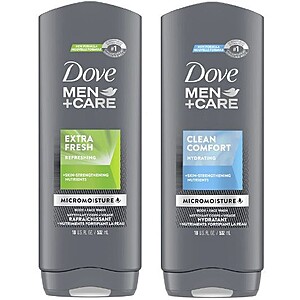 18-oz Dove Men+Care Body Wash - 2 for $5 w/Free Pickup @ Walgreens