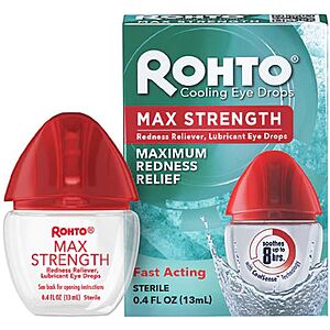 0.4oz Rohto Redness Relief Eye Drops (Various) $2.50