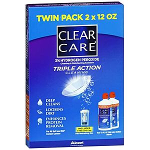 2-Pack 24-Oz Clear Care Triple Action Cleaning & Disinfecting Solution $7.20 + Free Store Pickup