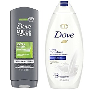 22-Oz Dove Deep Moisture Body Wash or 18-Oz Dove Men+Care Body Wash: 2 for $6 w/Free Pickup @ Walgreens