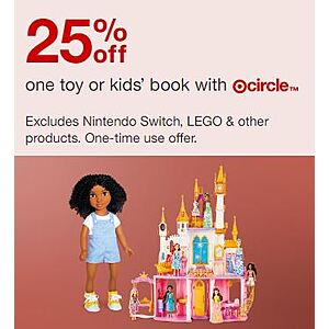 Target Circle: 25% Off One Toy or Kids' Book + Free Store Pickup