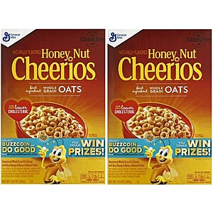 General Mills Cereal: Honey Nut Cheerios, Cinnamon Toast Crunch & More 2 for $3 w/Store Pickup on $10+ @ Walgreens