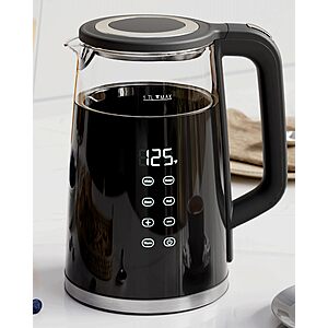 Veken Electric Tea Kettle, BPA Free, 1.7 L/ 1500W Hot Water Boiler, Digital Display Temperature Control, Automatic Shut Off, Boil Dry Protection, Glass Boiling Teapot $19.98