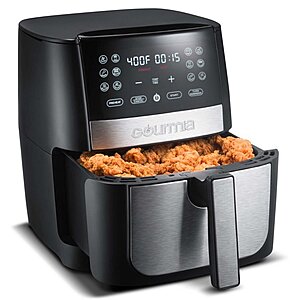 Walmart+ Members: Gourmia 8 QT Digital Air Fryer with FryForce 360 and Guided Cooking (Black/Stainless Steel, GAF826) $59