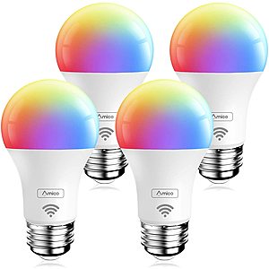 4 Pack Amico LED Smart Light Bulb $16.44