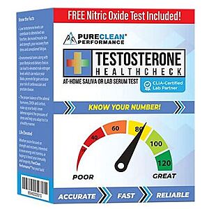 Serum Testosterone Health Check with Free Nitric Oxide Test $14.99
