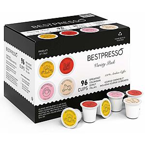 96-Count Bestpresso Coffee K-Cups (Various Flavors) $22.49 w/ Subscribe & Save + Free Shipping