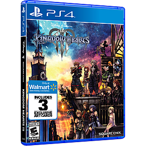 Walmart Exclusive: Kingdom Hearts 3 (PS4) w/ 3 Collectible Art Cards $7.99