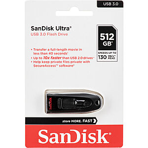 512GB SanDisk Ultra USB 3.0 Flash Drive $43 & More + Free Shipping