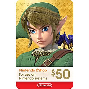 $50 Nintendo eShop Gift Card (Digital Delivery) for $44.99