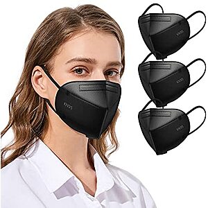 KN95 Face Masks 50 Pack 5-Ply Breathable Filter Efficiency≥95% Protective Cup Dust Disposable Masks Against PM2.5 Black - $5.99